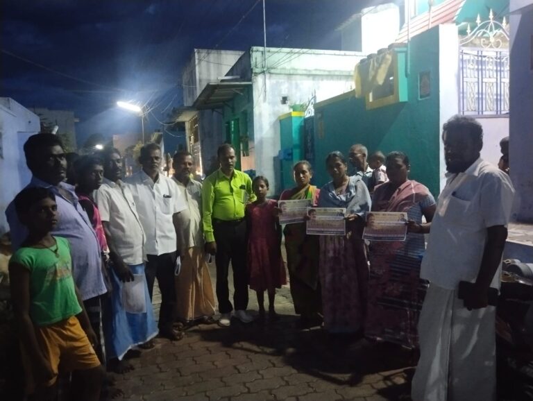 மது ஒழிப்பு உறுதிமொழி ஏற்பு பொதுக்கூட்டம் துண்டறிக்கை விநியோகம்