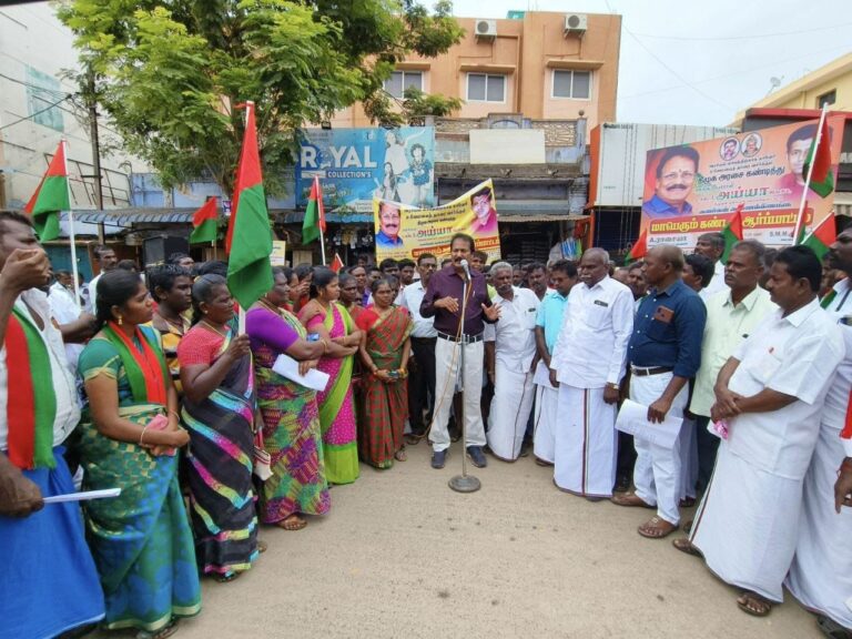 காவிரியை தாரை வார்க்கும் திமுக அரசை கண்டித்து சங்கரன்கோவிலில் ஆர்ப்பாட்டம்