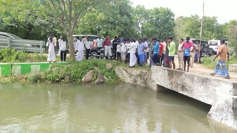 வெள்ளத்தால் உடைப்பு ஏற்பட்ட கண்மாய் மதகுகளை பார்வையிட்டு ஆய்வு