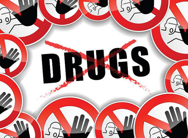 Illustration Of Stop Drugs Design Abstract Concept