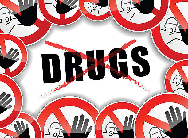 Illustration Of Stop Drugs Design Abstract Concept 